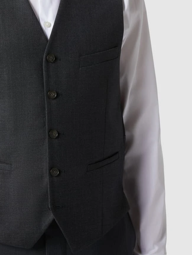CG - Club Of Gents Slim Fit Weste Aus Schurwolle - 'Savile Row' - Dunkelgrau 3 CG - Club Of Gents Slim Fit Weste Aus Schurwolle - 'Savile Row' - Dunkelgrau – Bild 3