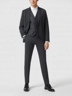 CG - Club Of Gents Slim Fit Weste Aus Schurwolle - 'Savile Row' - Dunkelgrau