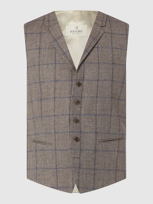 Wilvorst Weste Mit Leinen-Anteil - Hellbraun 2 Wilvorst Weste Mit Leinen-Anteil - Hellbraun – Bild 2