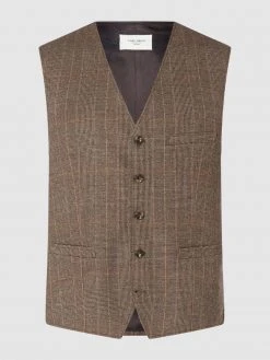 Carl Gross Weste Mit Glencheck-Muster Modell 'Wilson' - Mittelbraun