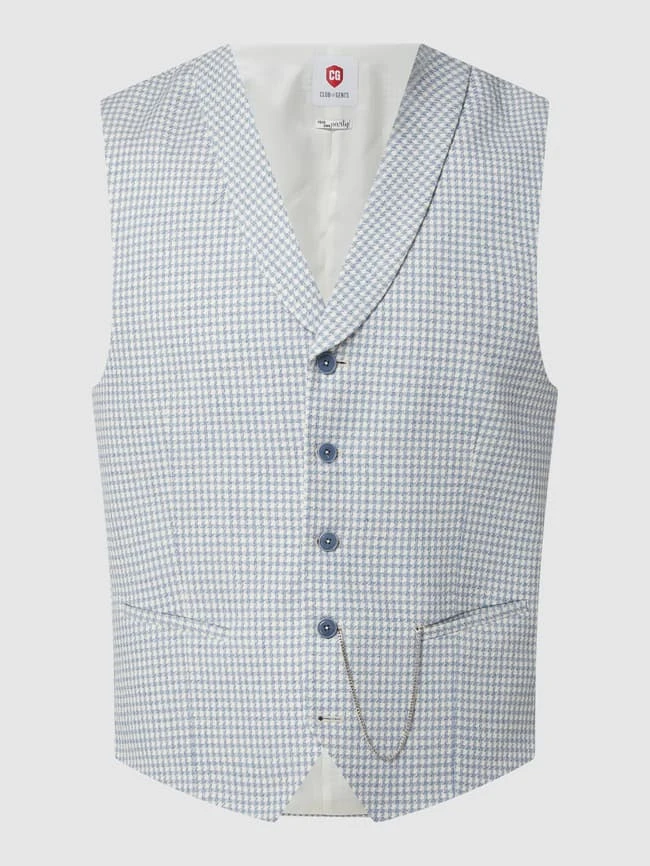 CG - Club Of Gents Slim Fit Weste Mit Leinen-Anteil Modell 'Paddy' - Hellblau 2 CG - Club Of Gents Slim Fit Weste Mit Leinen-Anteil Modell 'Paddy' - Hellblau – Bild 2