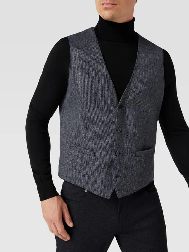 Christian Berg Men Weste Mit Eingrifftaschen - Blau 3 Christian Berg Men Weste Mit Eingrifftaschen - Blau – Bild 3