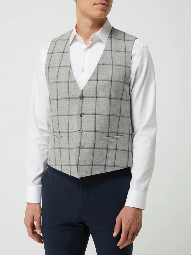 Atelier Torino Weste Aus Leinen-Schurwoll-Mix Modell 'Panfilo' - Hellgrau 4 Atelier Torino Weste Aus Leinen-Schurwoll-Mix Modell 'Panfilo' - Hellgrau – Bild 4