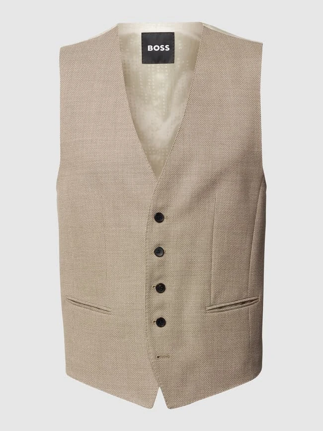 BOSS Weste Mit Allover-Label Modell 'Jeckson' - Beige 1 BOSS Weste Mit Allover-Label Modell 'Jeckson' - Beige