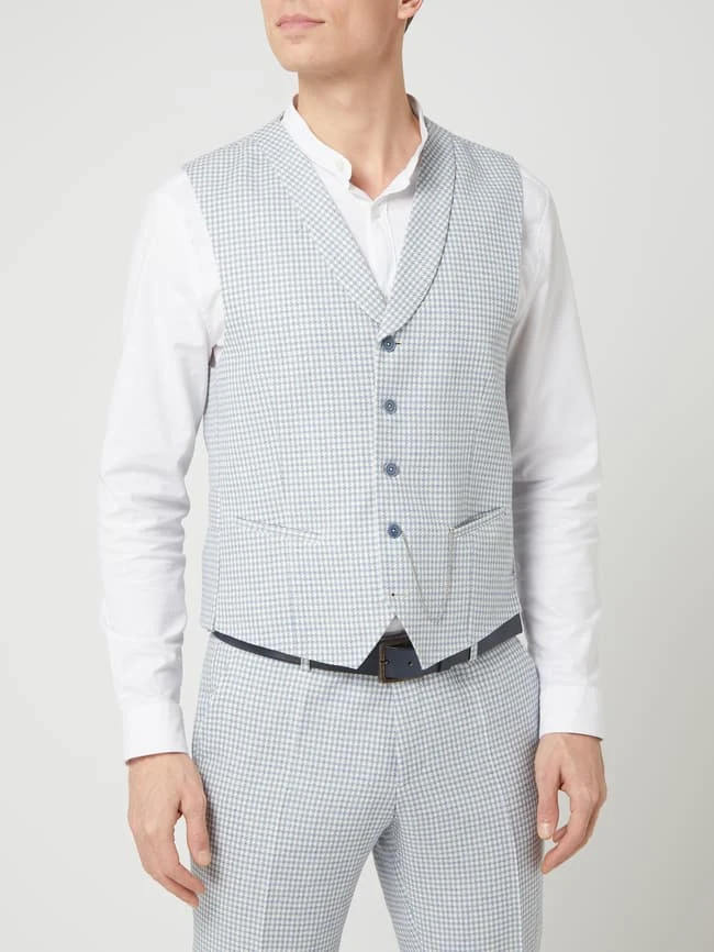 CG - Club Of Gents Slim Fit Weste Mit Leinen-Anteil Modell 'Paddy' - Hellblau 4 CG - Club Of Gents Slim Fit Weste Mit Leinen-Anteil Modell 'Paddy' - Hellblau – Bild 4