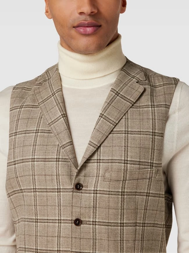 Carl Gross Weste Mit Karomuster Modell 'Warner' - Schlamm 3 Carl Gross Weste Mit Karomuster Modell 'Warner' - Schlamm – Bild 3