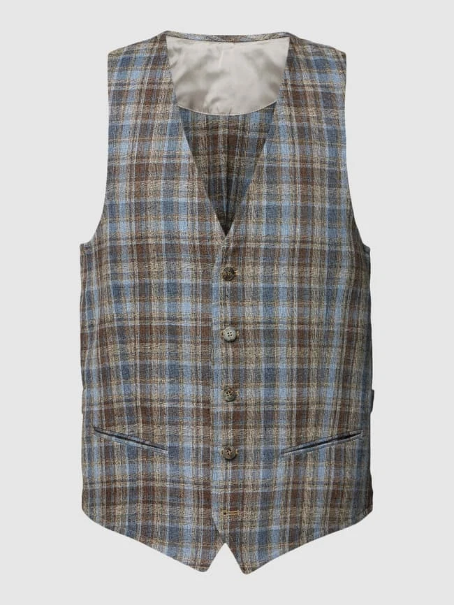 DIGEL Weste Mit Karomuster Modell 'Lucien' - Mittelgrau 2 DIGEL Weste Mit Karomuster Modell 'Lucien' - Mittelgrau – Bild 2