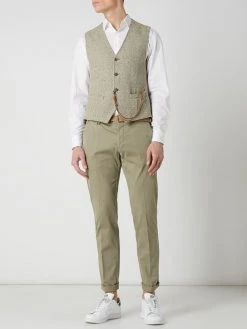 CG - Club Of Gents Slim Fit Weste Mit Fischgrat-Dessin - ‘Savile Row’ Modell 'Merrick' - Schilf