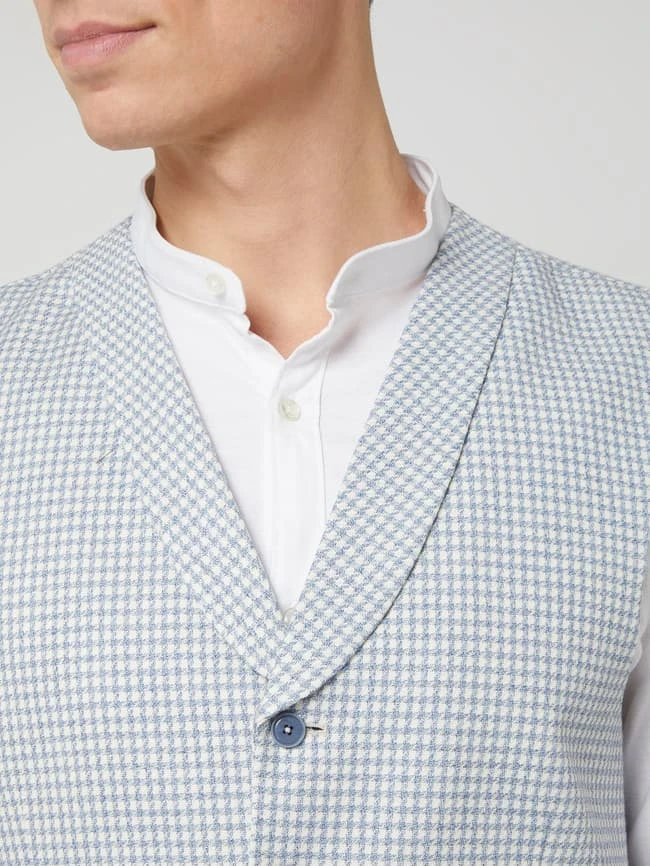 CG - Club Of Gents Slim Fit Weste Mit Leinen-Anteil Modell 'Paddy' - Hellblau 3 CG - Club Of Gents Slim Fit Weste Mit Leinen-Anteil Modell 'Paddy' - Hellblau – Bild 3
