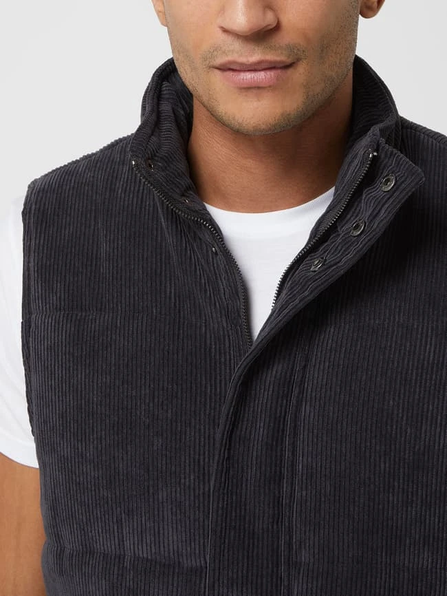 Only & Sons Steppweste Aus Cord Modell 'Cash' - Rauchblau 3 Only & Sons Steppweste Aus Cord Modell 'Cash' - Rauchblau – Bild 3