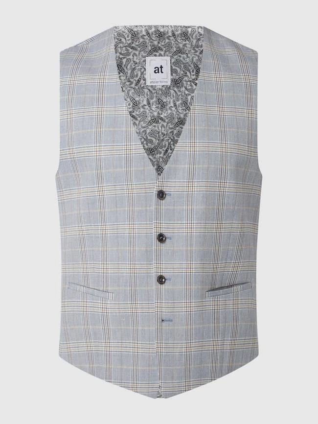 Atelier Torino Weste Mit Leinen-Anteil Modell 'Panfilo' - Hellblau 2 Atelier Torino Weste Mit Leinen-Anteil Modell 'Panfilo' - Hellblau – Bild 2