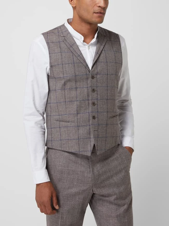 Wilvorst Weste Mit Leinen-Anteil - Hellbraun 4 Wilvorst Weste Mit Leinen-Anteil - Hellbraun – Bild 4