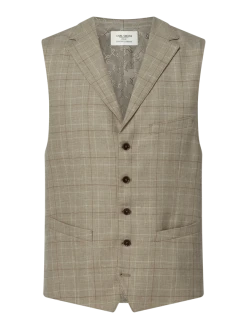 Carl Gross Weste Aus Leinenmischung Modell 'Warner' - Beige