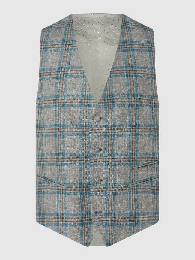 DIGEL Slim Fit Weste Mit Seide-Anteil Modell 'Laurent' - Petrol 1 DIGEL Slim Fit Weste Mit Seide-Anteil Modell 'Laurent' - Petrol