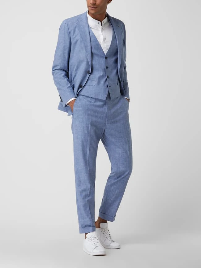 Strellson Weste Mit Leinen-Anteil Modell 'Gyl' - Hellblau 1 Strellson Weste Mit Leinen-Anteil Modell 'Gyl' - Hellblau