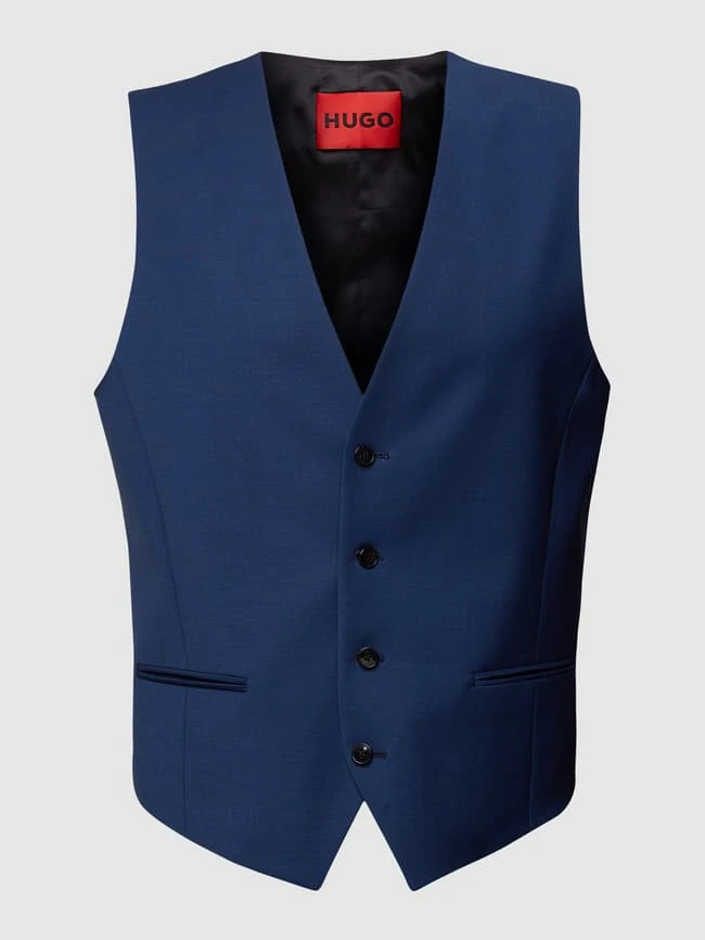 HUGO Anzugweste Mit Paspeltaschen - Royalblau 1 HUGO Anzugweste Mit Paspeltaschen - Royalblau