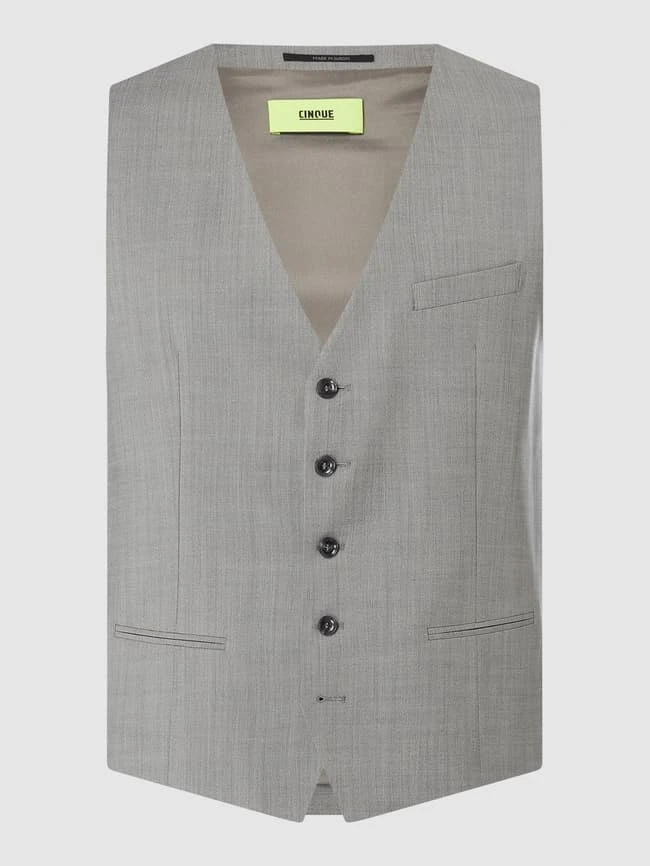 Cinque Weste Mit Schurwoll-Anteil Modell 'Cimonopoli' - Silber 1 Cinque Weste Mit Schurwoll-Anteil Modell 'Cimonopoli' - Silber