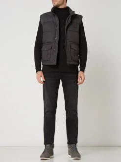 Fynch-Hatton Casual Fit Steppweste Mit Stehkragen - Anthrazit