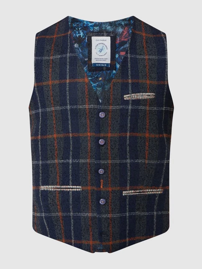 A Fish Named Fred Weste Mit Karomuster - Blau 2 A Fish Named Fred Weste Mit Karomuster - Blau – Bild 2