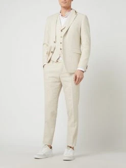 Tommy Hilfiger Shop 20 CG - Club Of Gents Slim Fit Weste Mit Leinen-Anteil Modell 'Paddy' - Beige