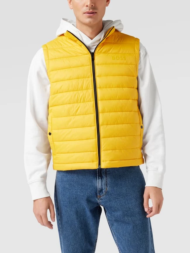BOSS Steppweste Mit Label-Print Modell 'Calano' - Hellgelb 4 BOSS Steppweste Mit Label-Print Modell 'Calano' - Hellgelb – Bild 4