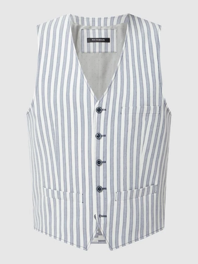 Roy Robson Weste Mit Streifenmuster - Hellblau 2 Roy Robson Weste Mit Streifenmuster - Hellblau – Bild 2