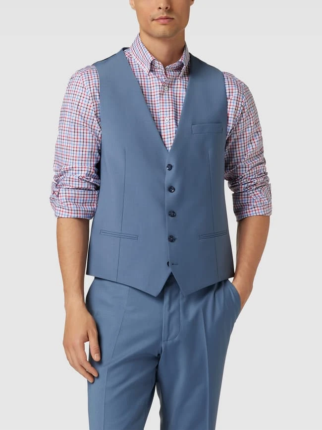 Cinque Weste Mit Paspeltaschen Modell 'Monopoli' - Rauchblau 4 Cinque Weste Mit Paspeltaschen Modell 'Monopoli' - Rauchblau – Bild 4