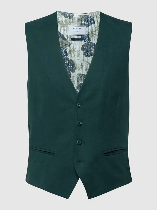 MCNEAL Slim Fit Weste Mit Paspeltaschen - Grün 2 MCNEAL Slim Fit Weste Mit Paspeltaschen - Grün – Bild 2