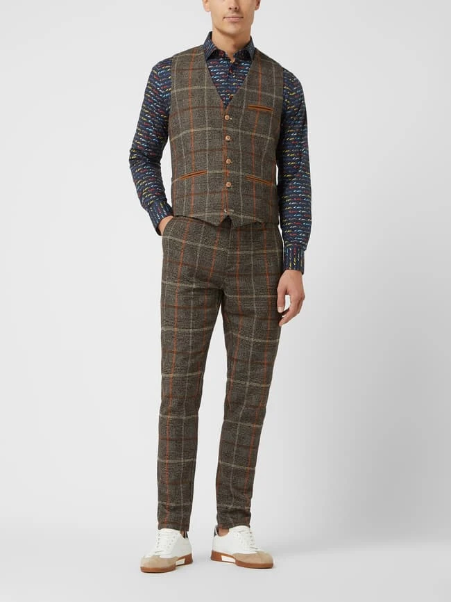 A Fish Named Fred Weste Mit Karomuster - Camel 1 A Fish Named Fred Weste Mit Karomuster - Camel