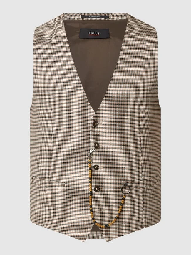 Cinque Slim Fit Weste Mit Pepita-Dessin Modell 'Civiro' - Ecru 2 Cinque Slim Fit Weste Mit Pepita-Dessin Modell 'Civiro' - Ecru – Bild 2