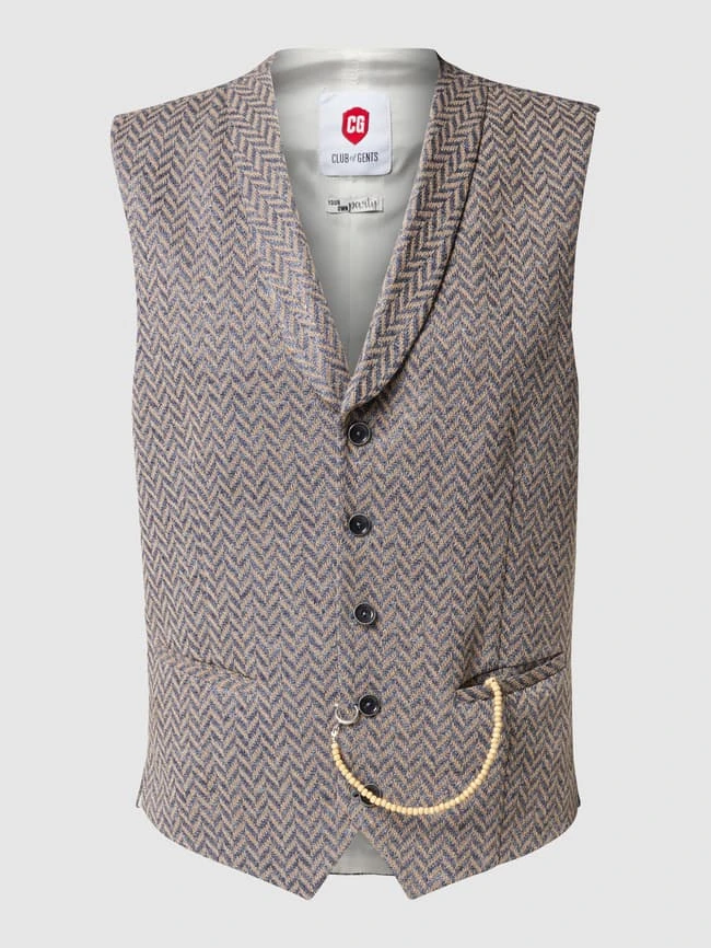 CG - Club Of Gents Weste Mit Schalkragen - Blau 2 CG - Club Of Gents Weste Mit Schalkragen - Blau – Bild 2