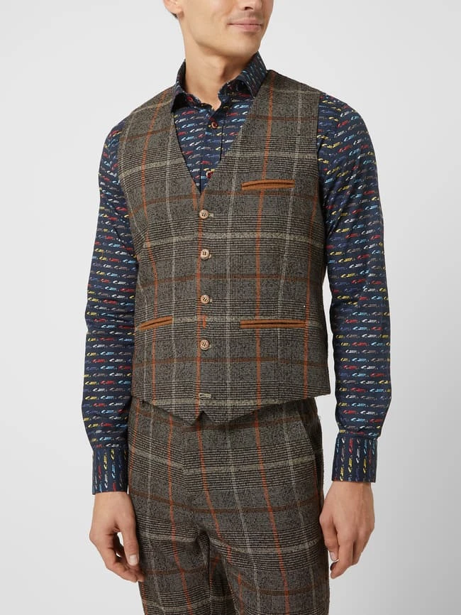 A Fish Named Fred Weste Mit Karomuster - Camel 4 A Fish Named Fred Weste Mit Karomuster - Camel – Bild 4