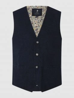 Seidenfalter Weste, Fliege Und Einstecktuch Im Set - Marineblau