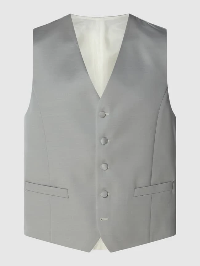 DIGEL Modern Fit Weste Mit Schurwoll-Anteil Modell 'Lambert' - Silber 1 DIGEL Modern Fit Weste Mit Schurwoll-Anteil Modell 'Lambert' - Silber