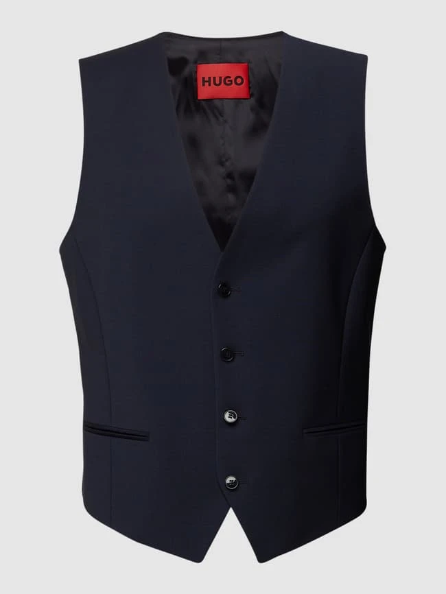 HUGO Anzugweste Mit Paspeltaschen - Blau 1 HUGO Anzugweste Mit Paspeltaschen - Blau