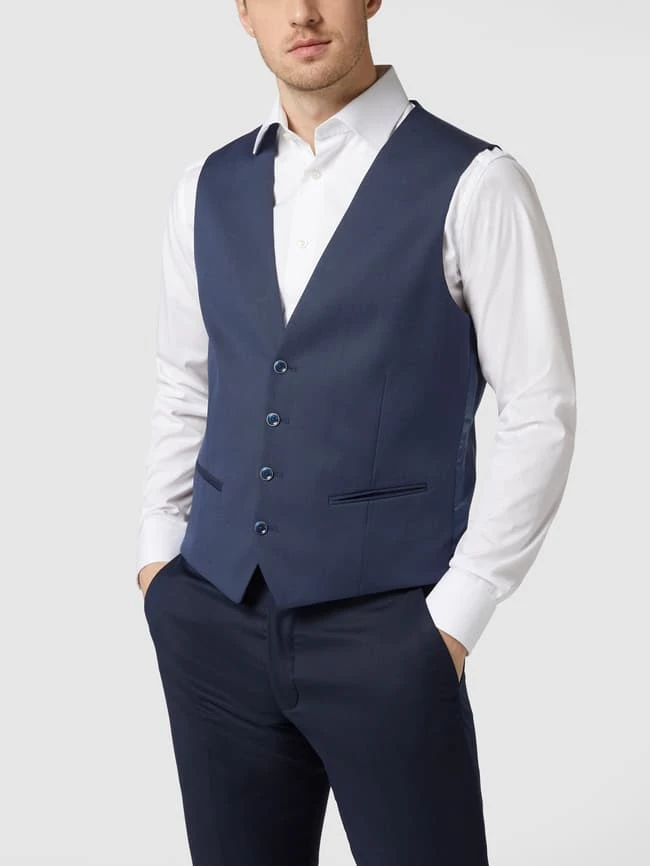 MCNEAL Slim Fit Weste Mit Webmuster - Marineblau 4 MCNEAL Slim Fit Weste Mit Webmuster - Marineblau – Bild 4