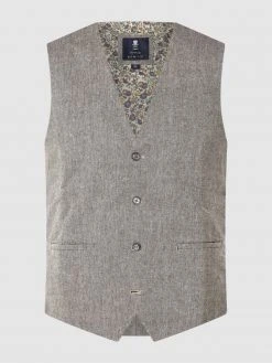 Seidenfalter Weste, Fliege Und Einstecktuch Im Set - Mittelbraun