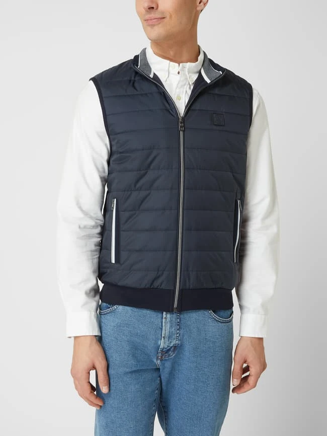 Bugatti Weste Mit Kontrastbesatz - Marineblau 4 Bugatti Weste Mit Kontrastbesatz - Marineblau – Bild 4