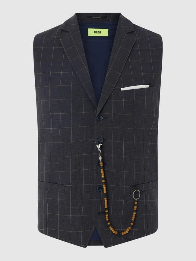 Cinque Slim Fit Weste Mit Reverskragen Modell 'Civiz' - Marineblau 1 Cinque Slim Fit Weste Mit Reverskragen Modell 'Civiz' - Marineblau
